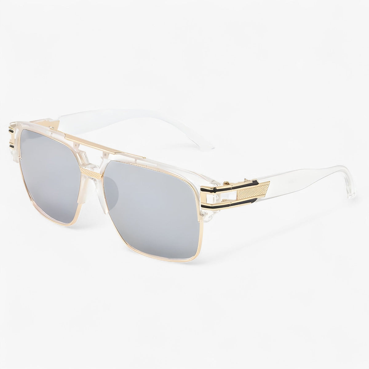 Square Mirrored Sunglasses with a Form-Fitting Frame