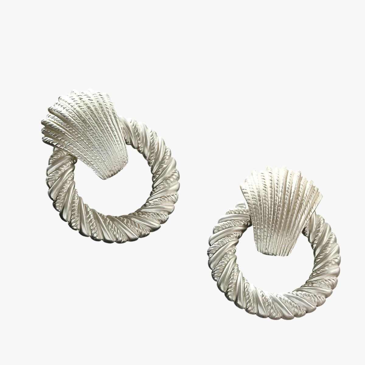 Clip-On Drop Earrings with Hanging Pendant Design