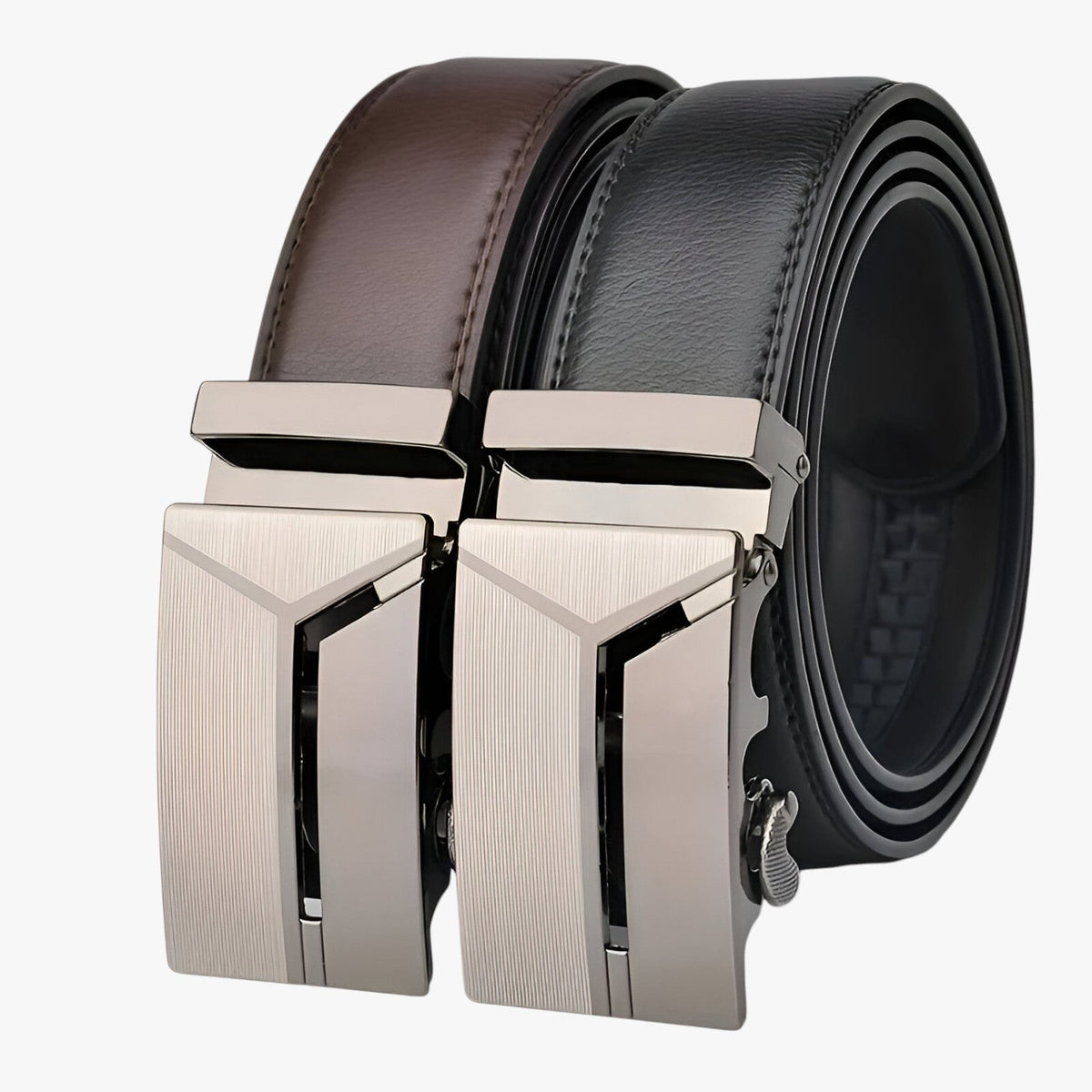 Soft Faux Leather Belt with Automatic Click Buckle