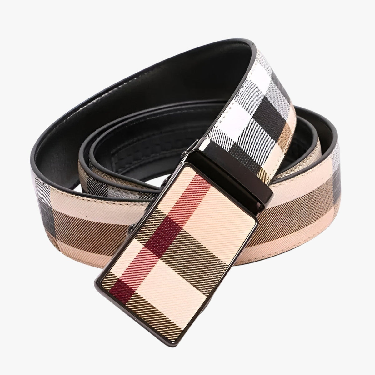 Wide Faux Leather Belt with Polished Statement Buckle