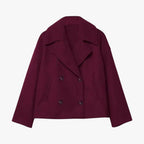 Cropped Wool Jacket with Waist-Defining Fit for Cold Days