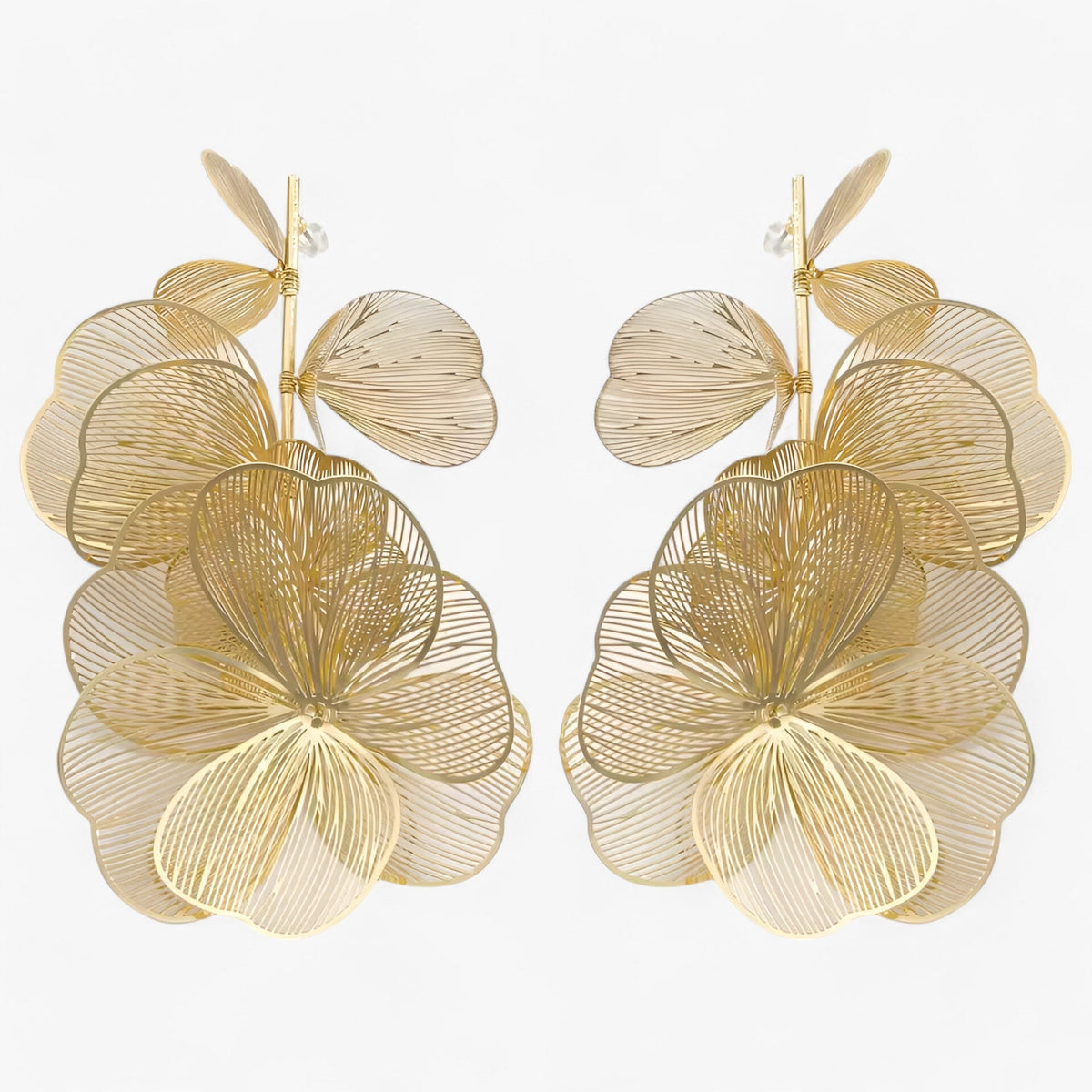 Vintage Flower Fringe Earrings with Tassel Detail