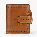 RFID-Blocking Compact Faux Leather Wallet with ID Window