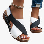 Sandalias de cuña con diseño transpirable de puntera abierta