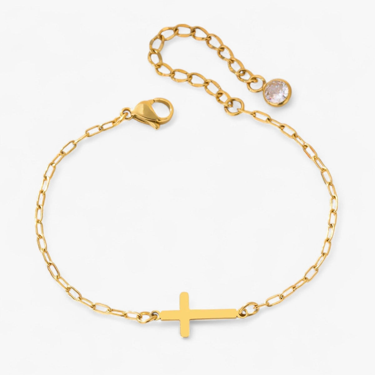 Water-Resistant Stainless Steel Bracelet with a Cross Charm