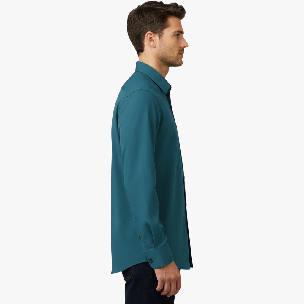 Camisa de oficina elástica con corte moderno y entallado