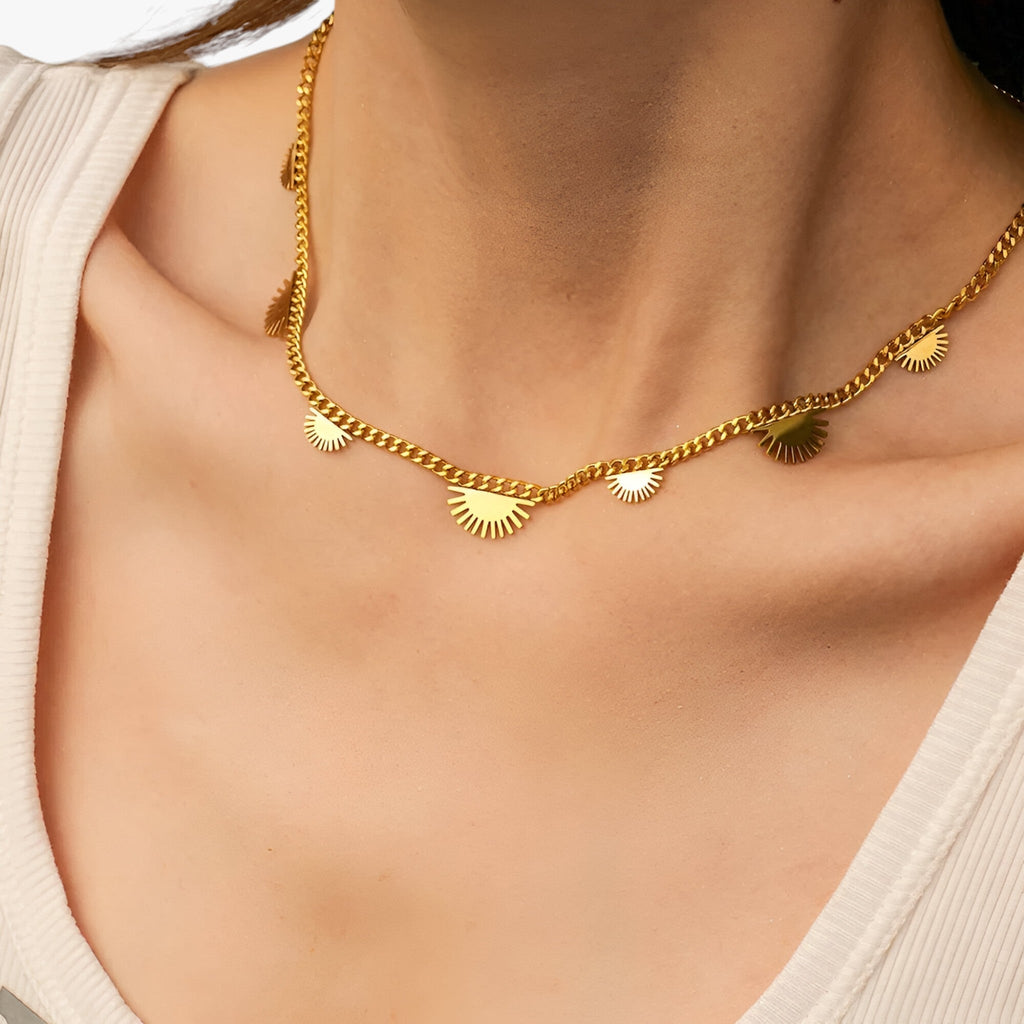 Crystal Pendant Necklace with a Radiant Charm Detail