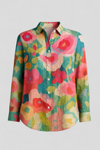 Blusa de estampado colorido con corte holgado para el día a día