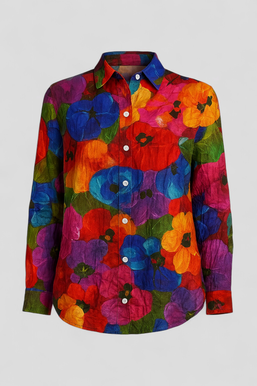 Blusa de estampado colorido con corte holgado para el día a día