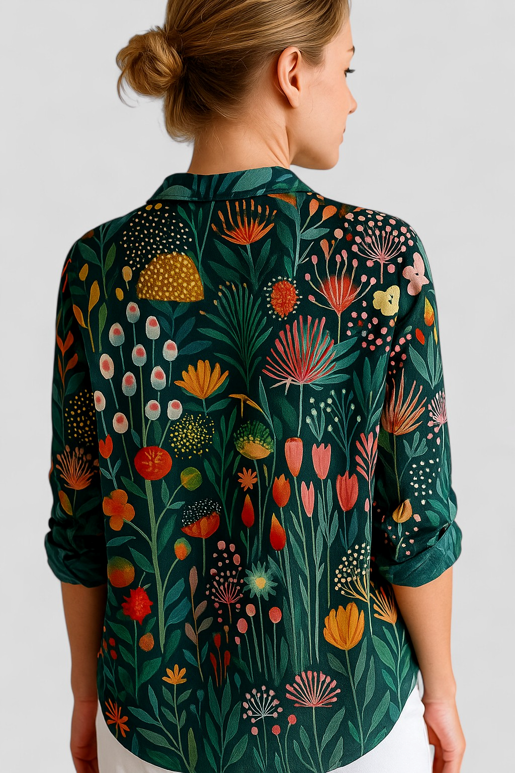 Blusa de estampado colorido con corte holgado para el día a día