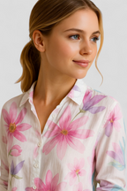 Blusa de estampado colorido con corte holgado para el día a día