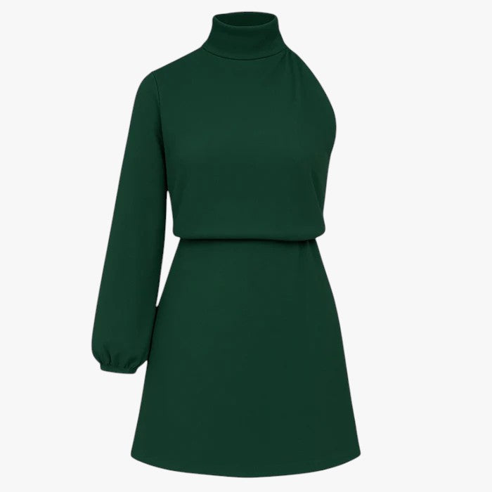Vestido de satén de un solo hombro para eventos de noche y cenas
