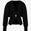 Blusa cruzada de punto suave con silueta fluida