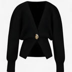 Blusa cruzada de punto suave con silueta fluida