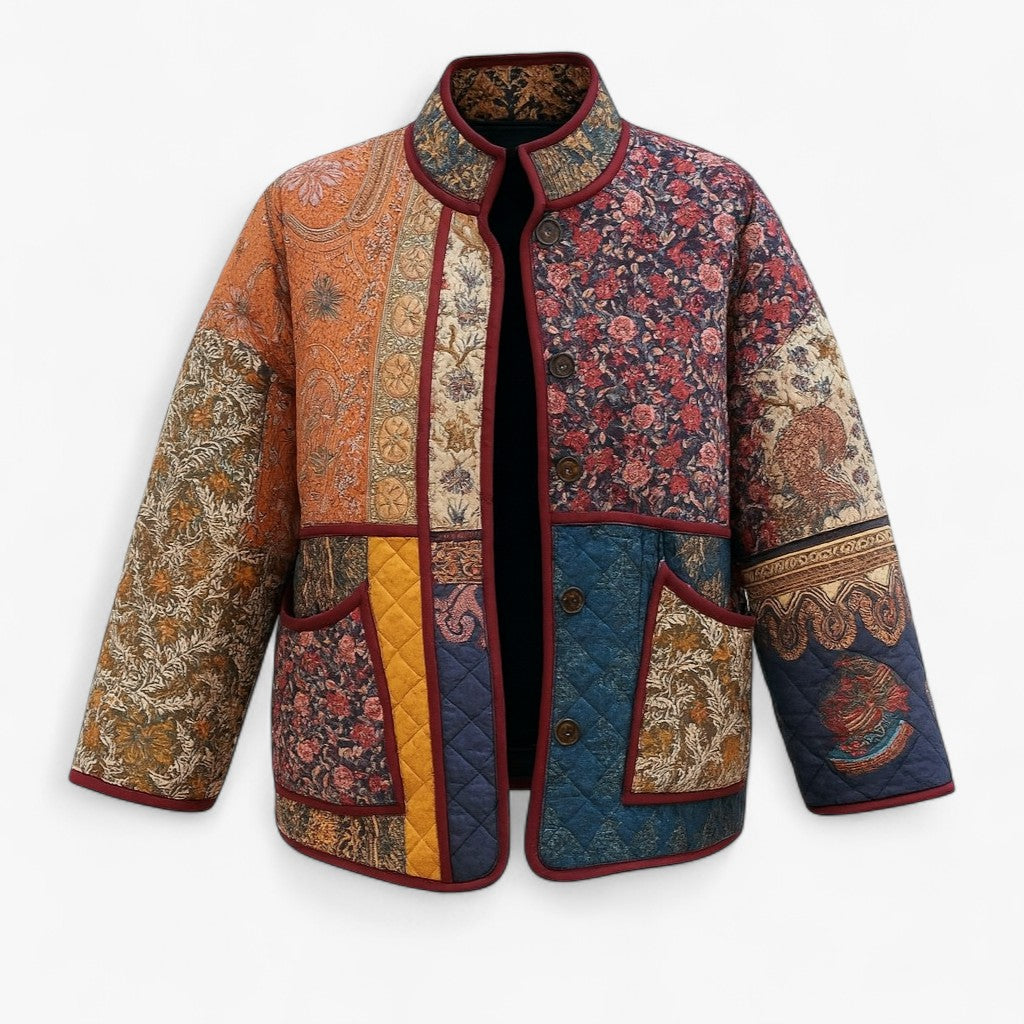 Reversible Floral Print Jacket with Insulating Lining