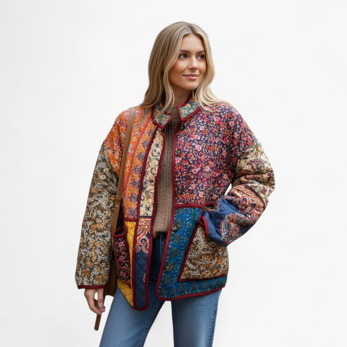 Reversible Floral Print Jacket with Insulating Lining