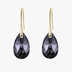 Elegant Teardrop Earrings with Blue Crystal Detail