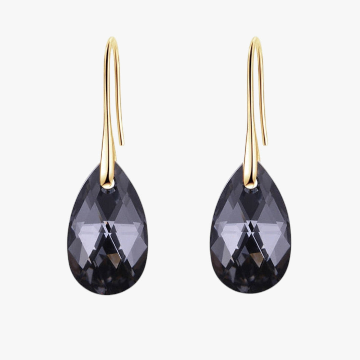 Elegant Teardrop Earrings with Blue Crystal Detail