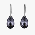 Elegant Teardrop Earrings with Blue Crystal Detail