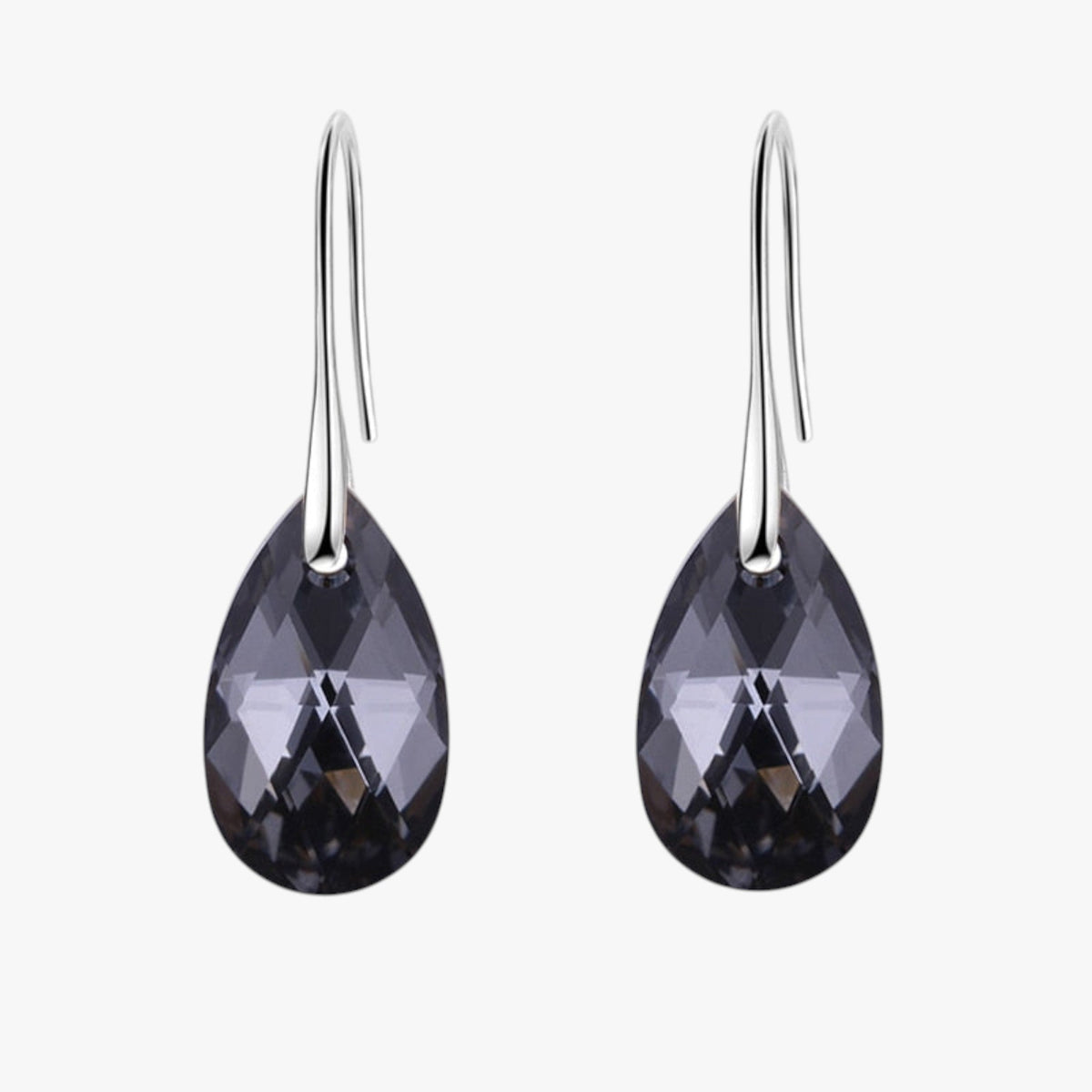 Elegant Teardrop Earrings with Blue Crystal Detail