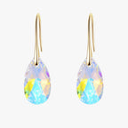 Elegant Teardrop Earrings with Blue Crystal Detail