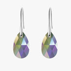 Elegant Teardrop Earrings with Blue Crystal Detail