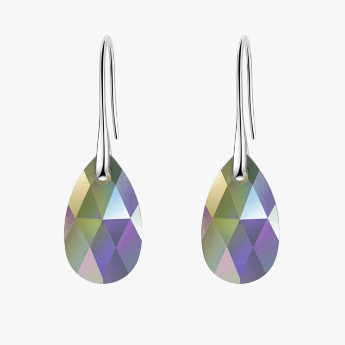 Elegant Teardrop Earrings with Blue Crystal Detail