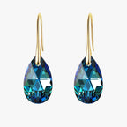 Elegant Teardrop Earrings with Blue Crystal Detail