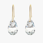 Elegant Teardrop Earrings with Blue Crystal Detail