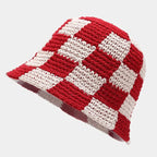Hand-Crocheted Checkered Pattern House Slippers