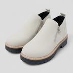 Water-Resistant Round-Toe Ankle Boots with Zip