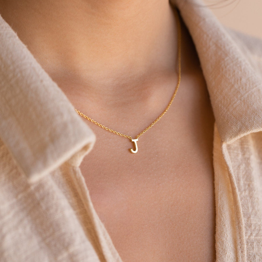 Dainty Initial Letter Necklace with Personalised Charm