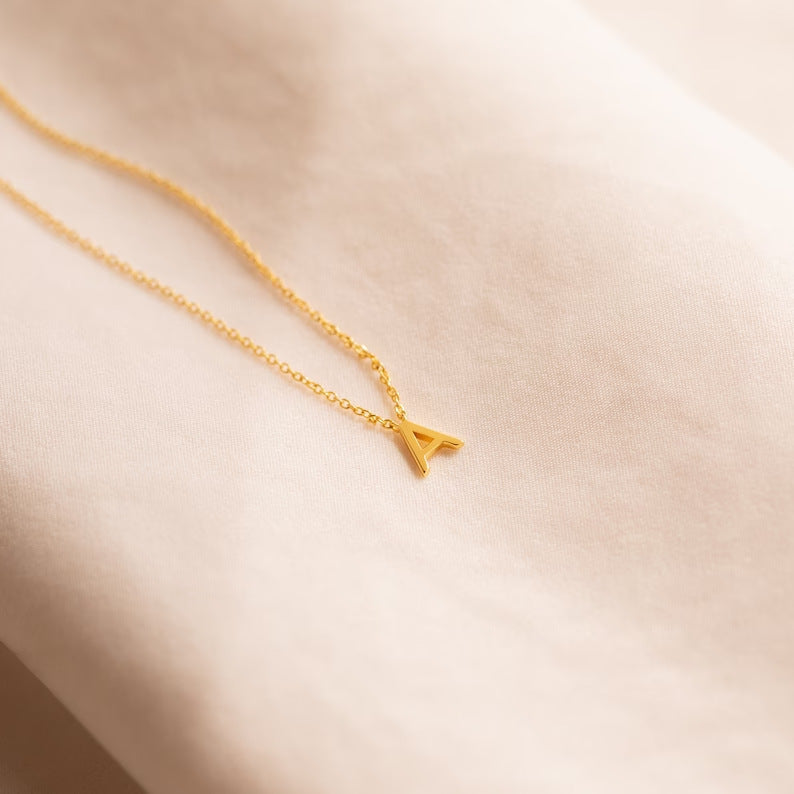 Dainty Initial Letter Necklace with Personalised Charm