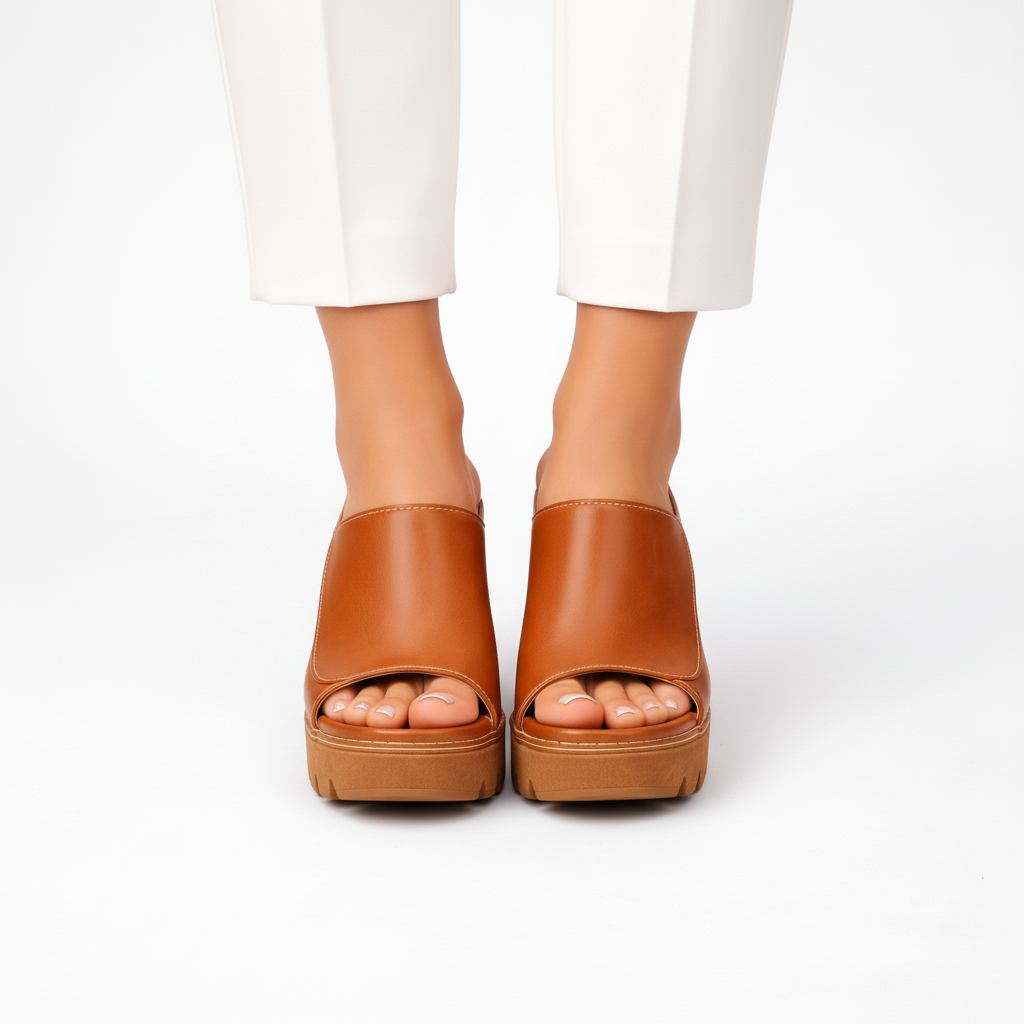 Platform heels with wide, stable heel base