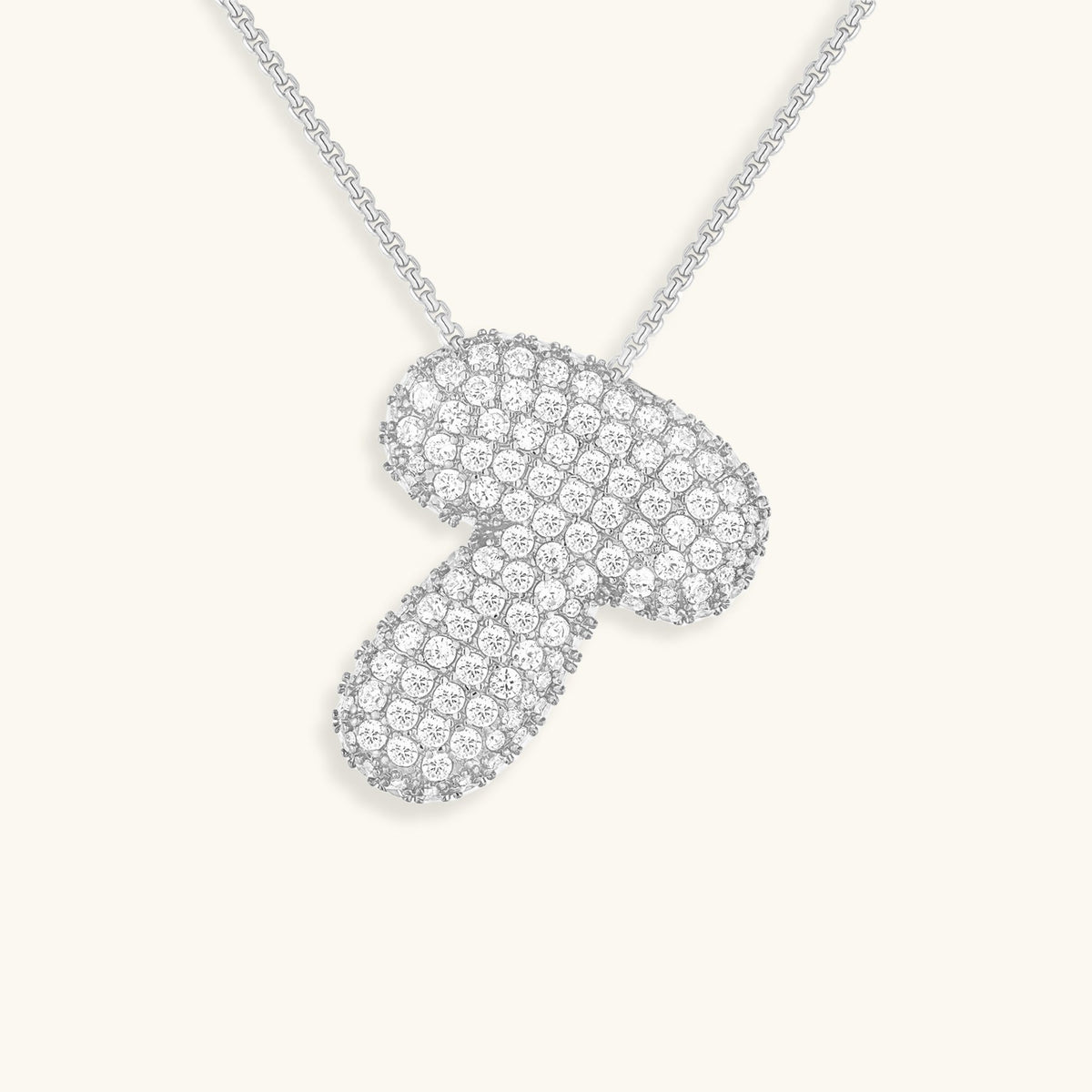 Pavé Bubble Initial Necklace with Sparkling Letter