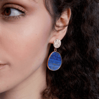 Lapis Lazuli Drop Earrings with Natural Variation