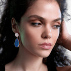 Lapis Lazuli Drop Earrings with Natural Variation
