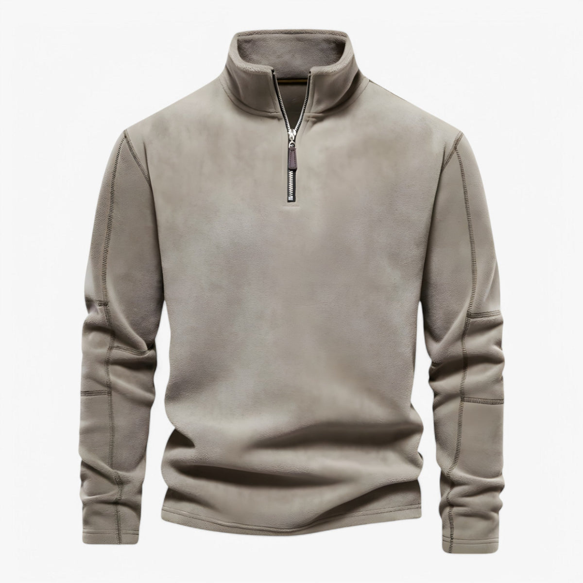 Half-Zip Sweater in Soft Cotton-Blend Knit