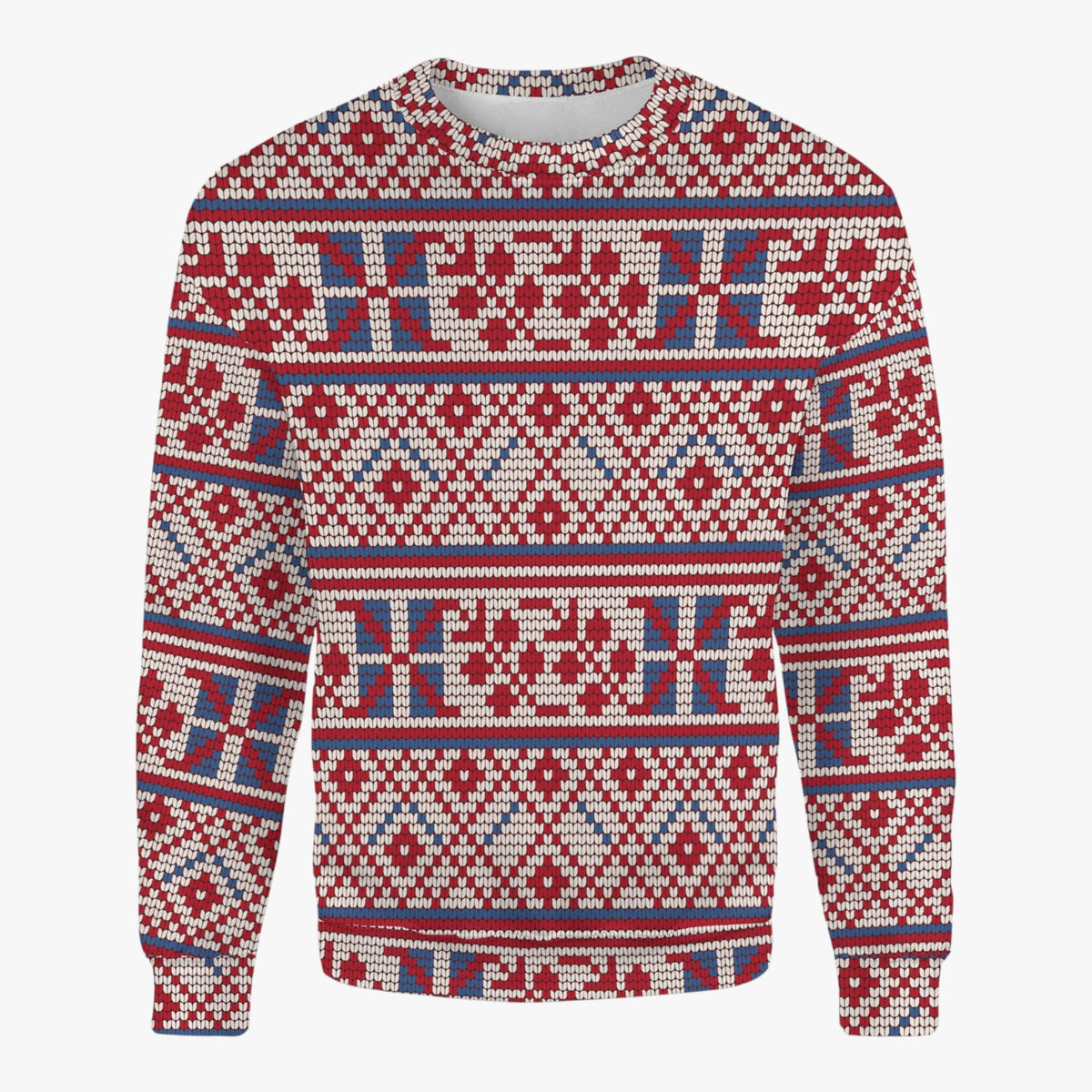 Snowflake Print Crew Neck Sweatshirt for Winter