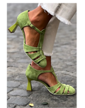 Vintage Style Strap Heels with Cushioned Footbed