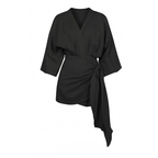 Kimono Sleeve Wrap Dress with V Neckline