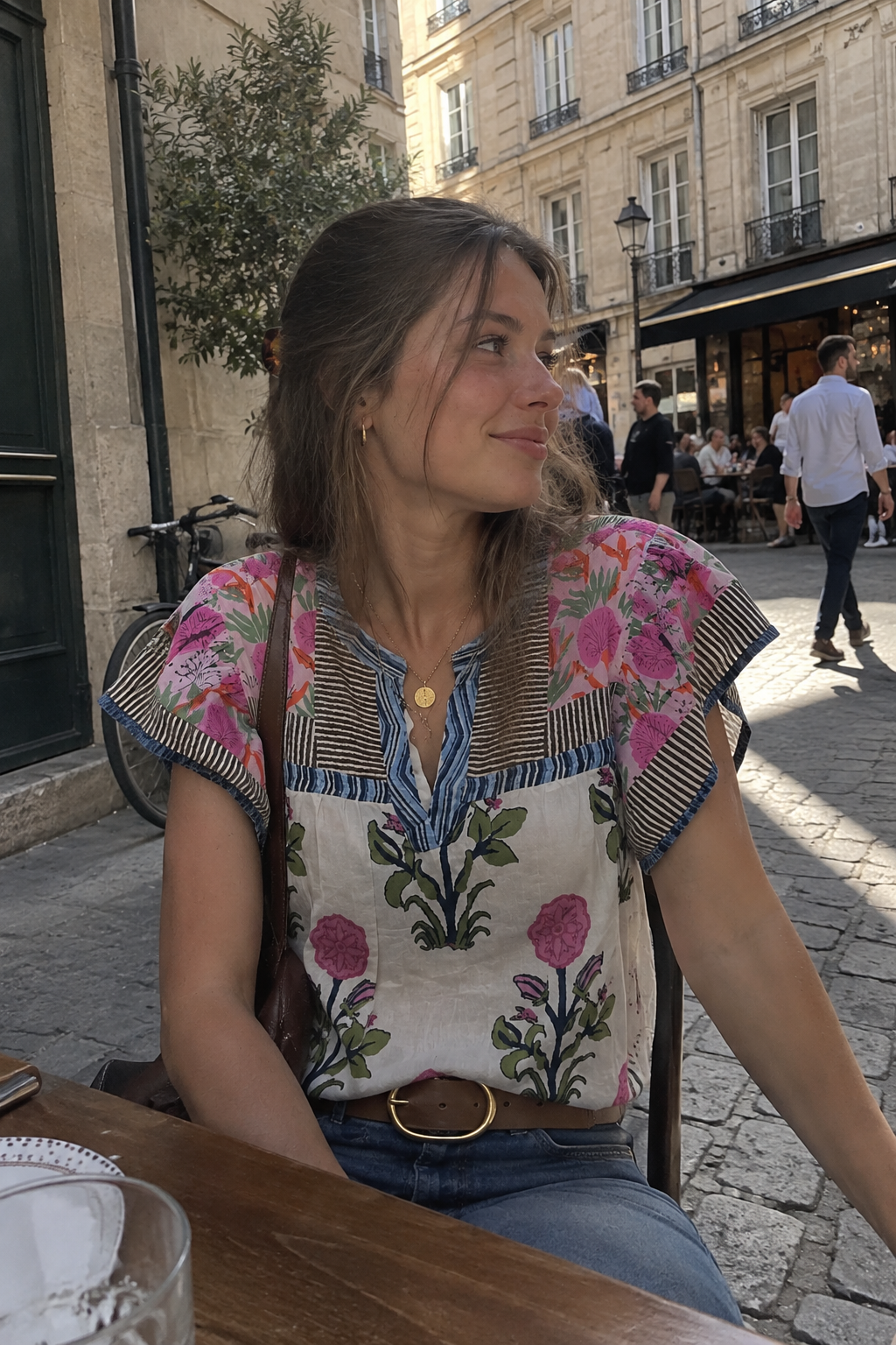 Embroidered Blouse with Relaxed Breezy Fit