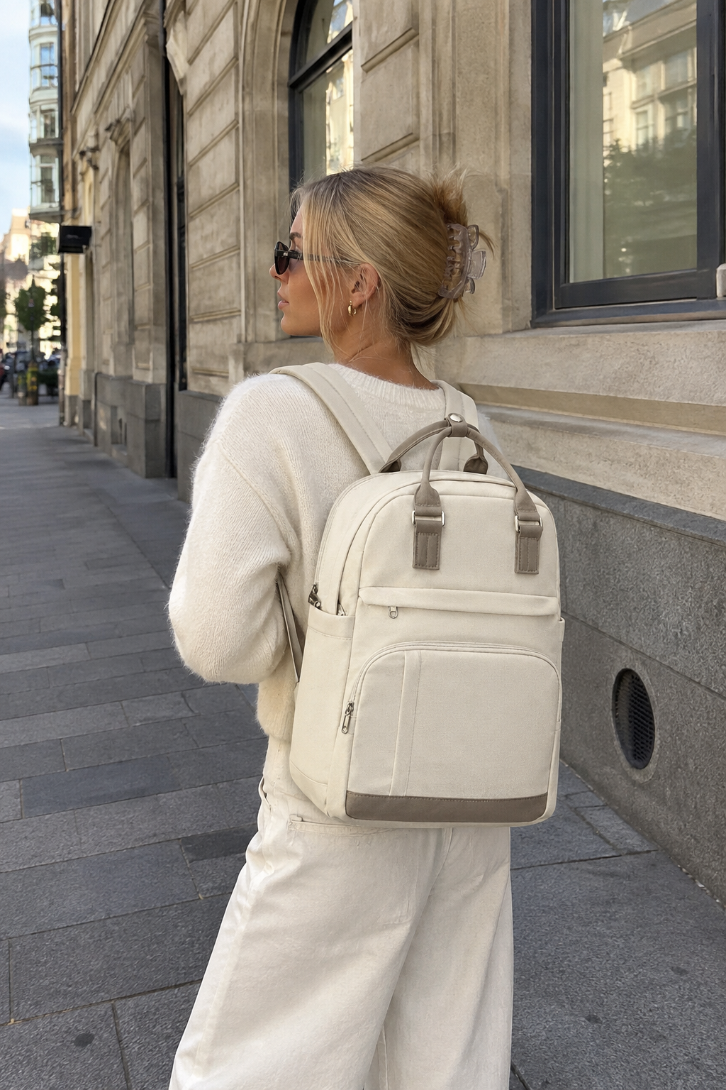 Water-Resistant Multi-Pocket Backpack for City and Work