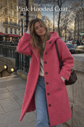 Hooded Coat with Soft Line and Front Pockets