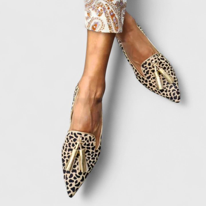 Mocasines con estampado de leopardo y plantilla acolchada