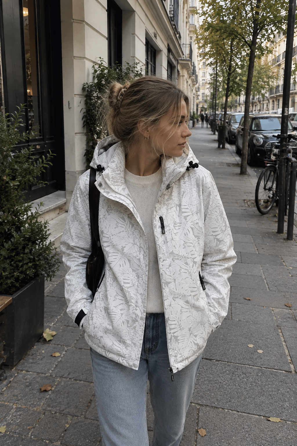 Lightweight Hooded Jacket with Zip Front