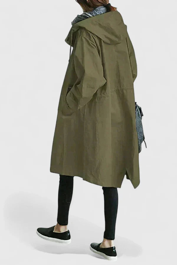 Oversized Hooded Coat with Adjustable Hood