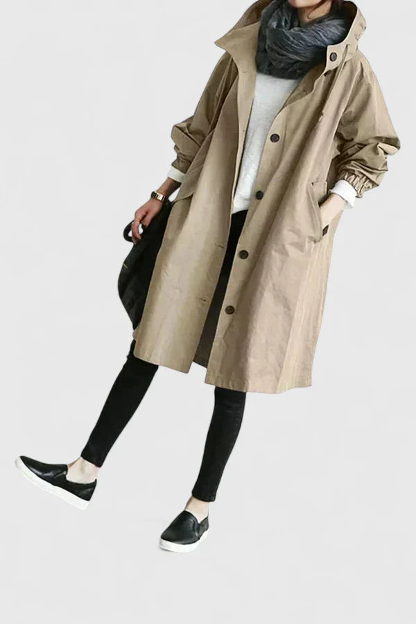 Oversized Hooded Coat with Adjustable Hood