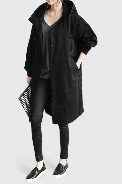 Oversized Hooded Coat with Adjustable Hood