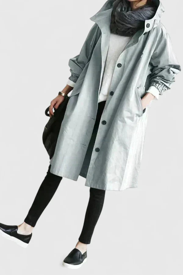 Oversized Hooded Coat with Adjustable Hood